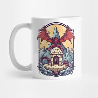 Majestic Red Dragon Design Mug